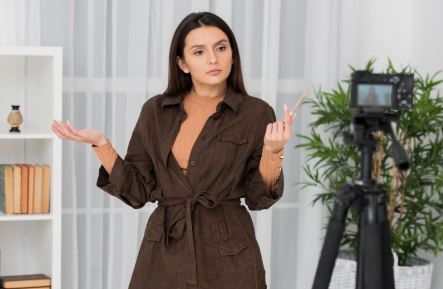 Video editing workspace with professional equipment and editing software interface